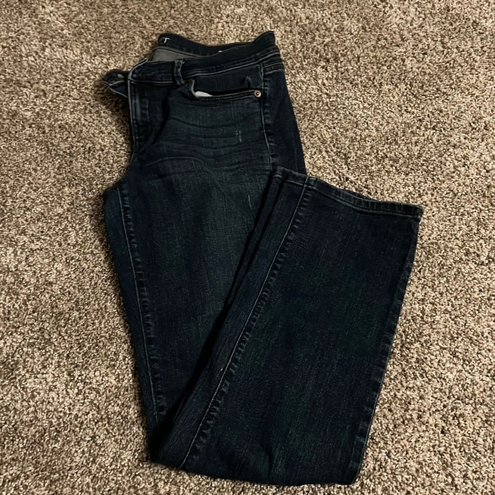Loft distressed modern straight denim